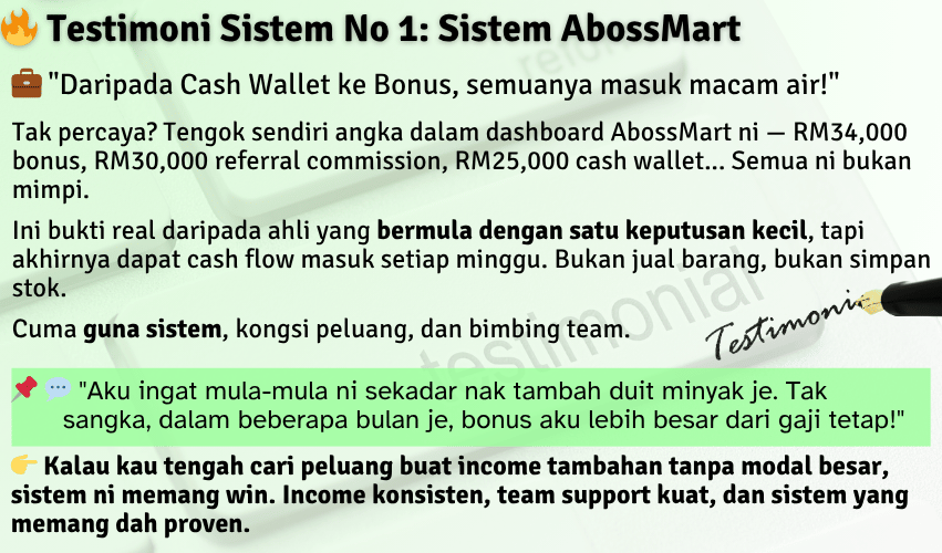 Abossmart CW testimoni