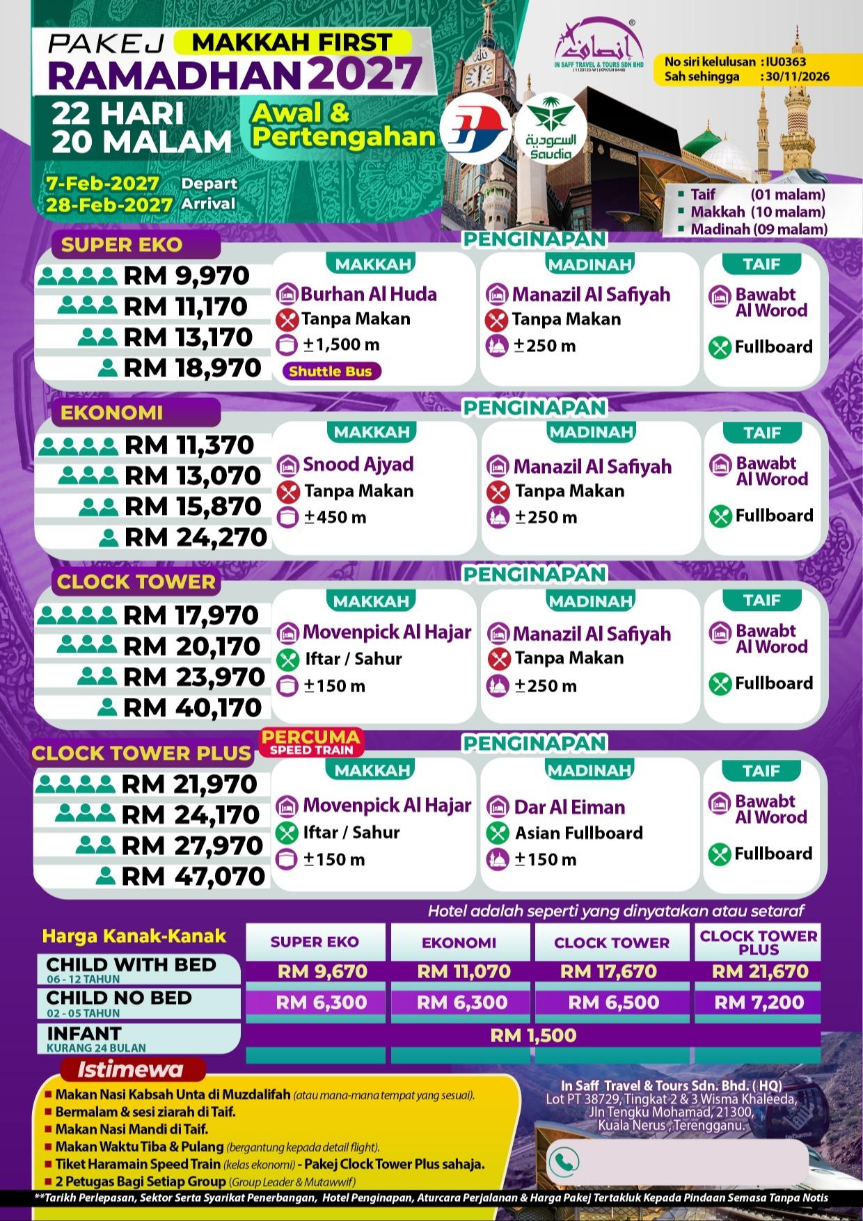 Umrah Ramadhan (22 Hari) Awal & Pertengahan Ramadhan