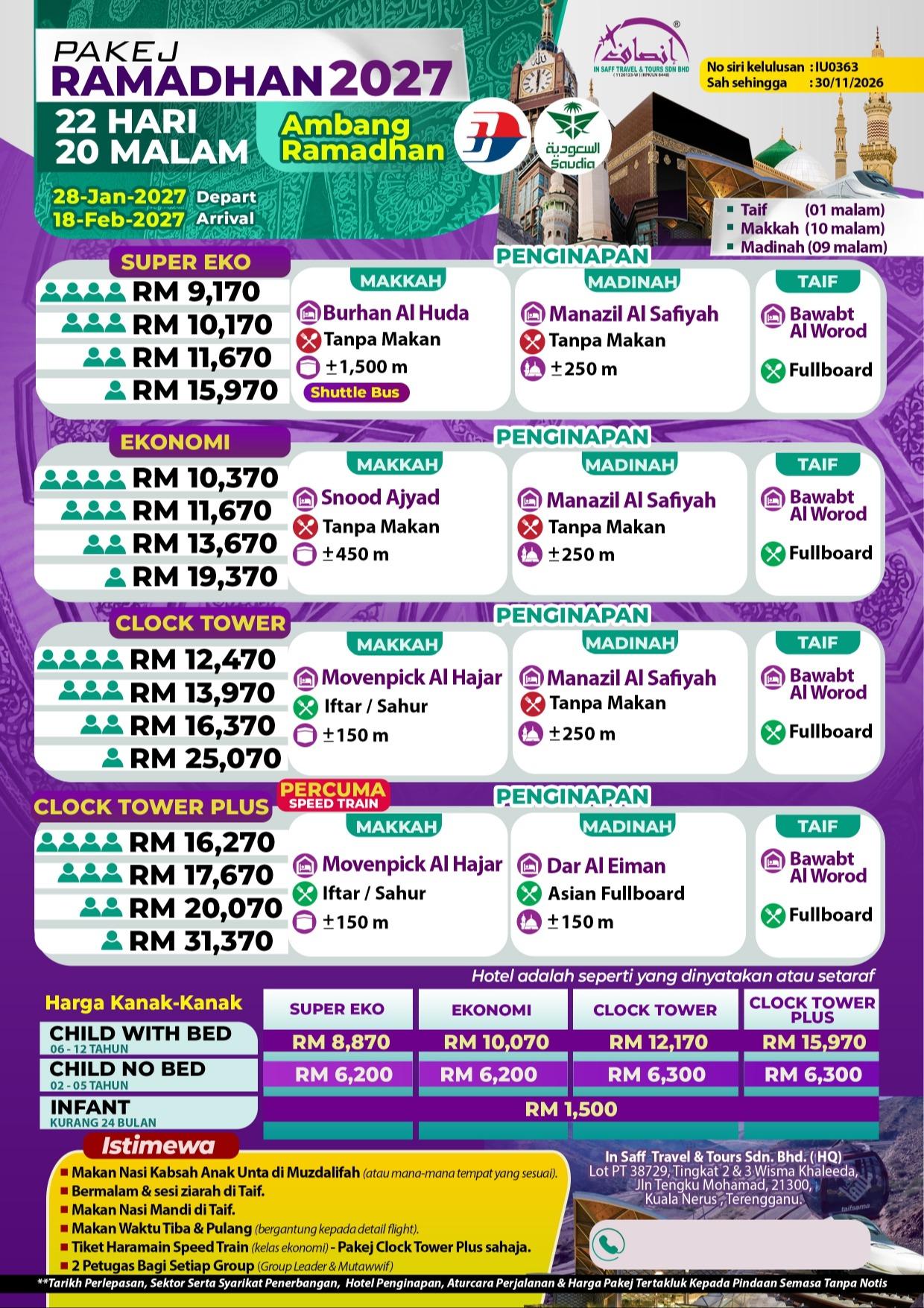 Umrah Ramadhan (22 Hari) Ambang Ramadhan
