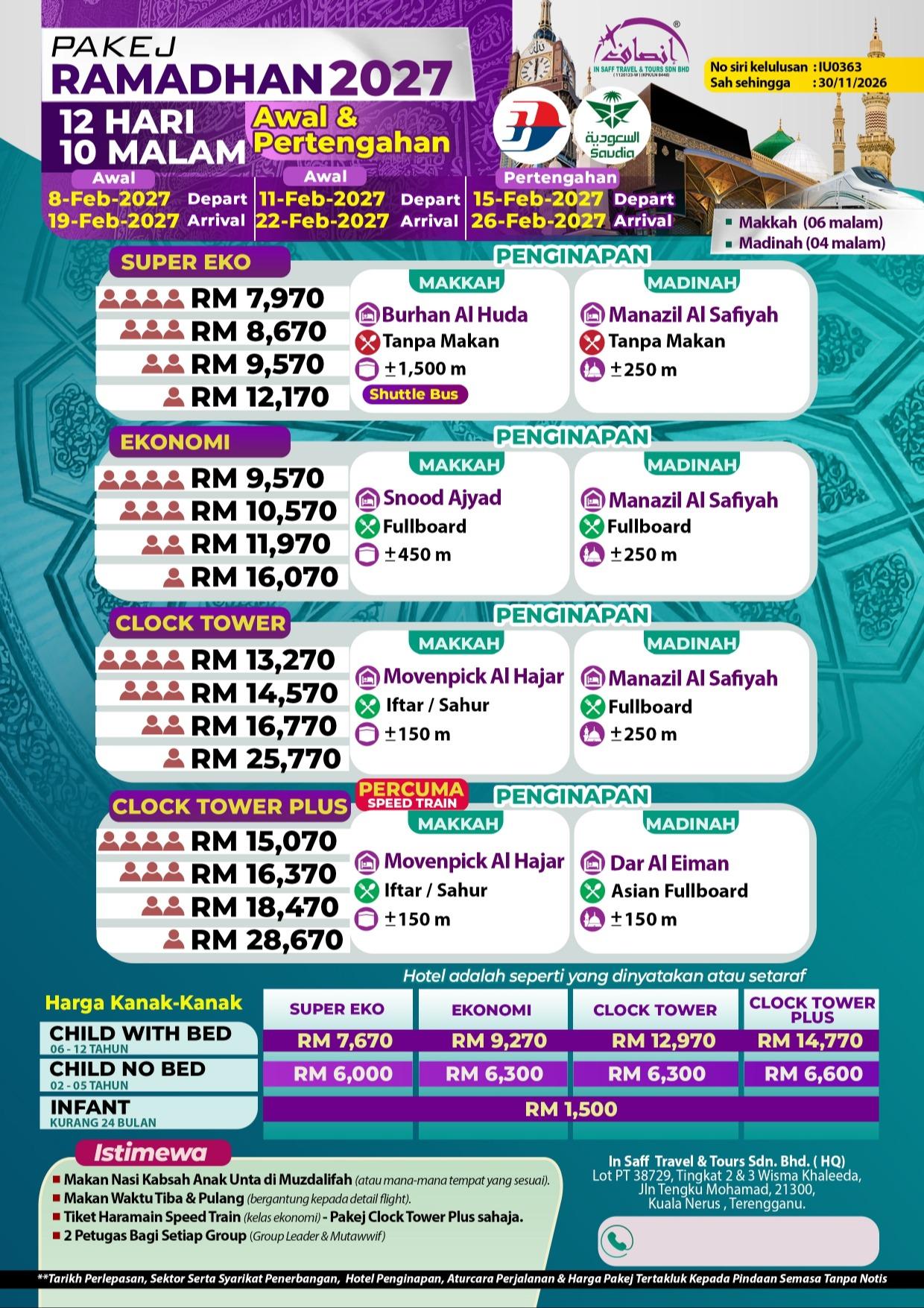 Umrah 12 Hari Awal & Pertengahan Ramadhan