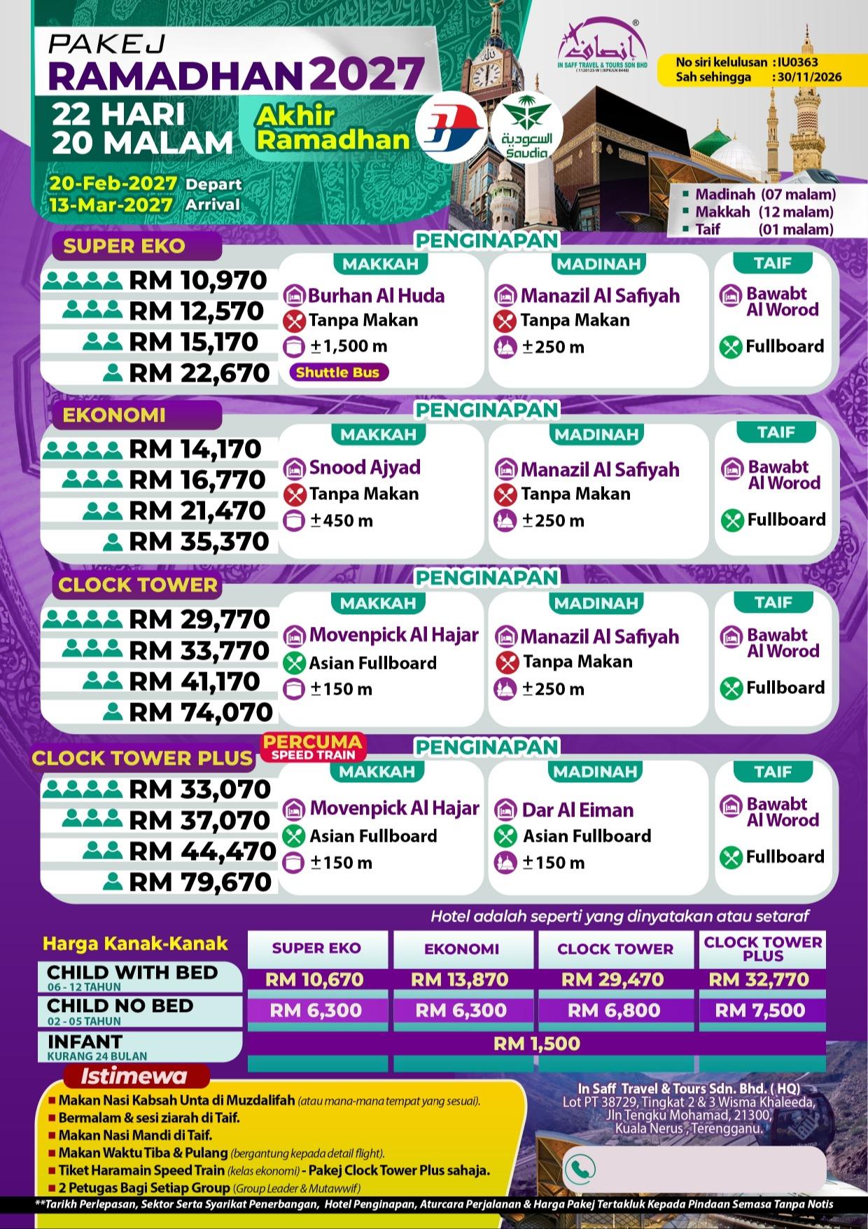 Umrah Ramadhan (22 Hari) Akhir Ramadhan