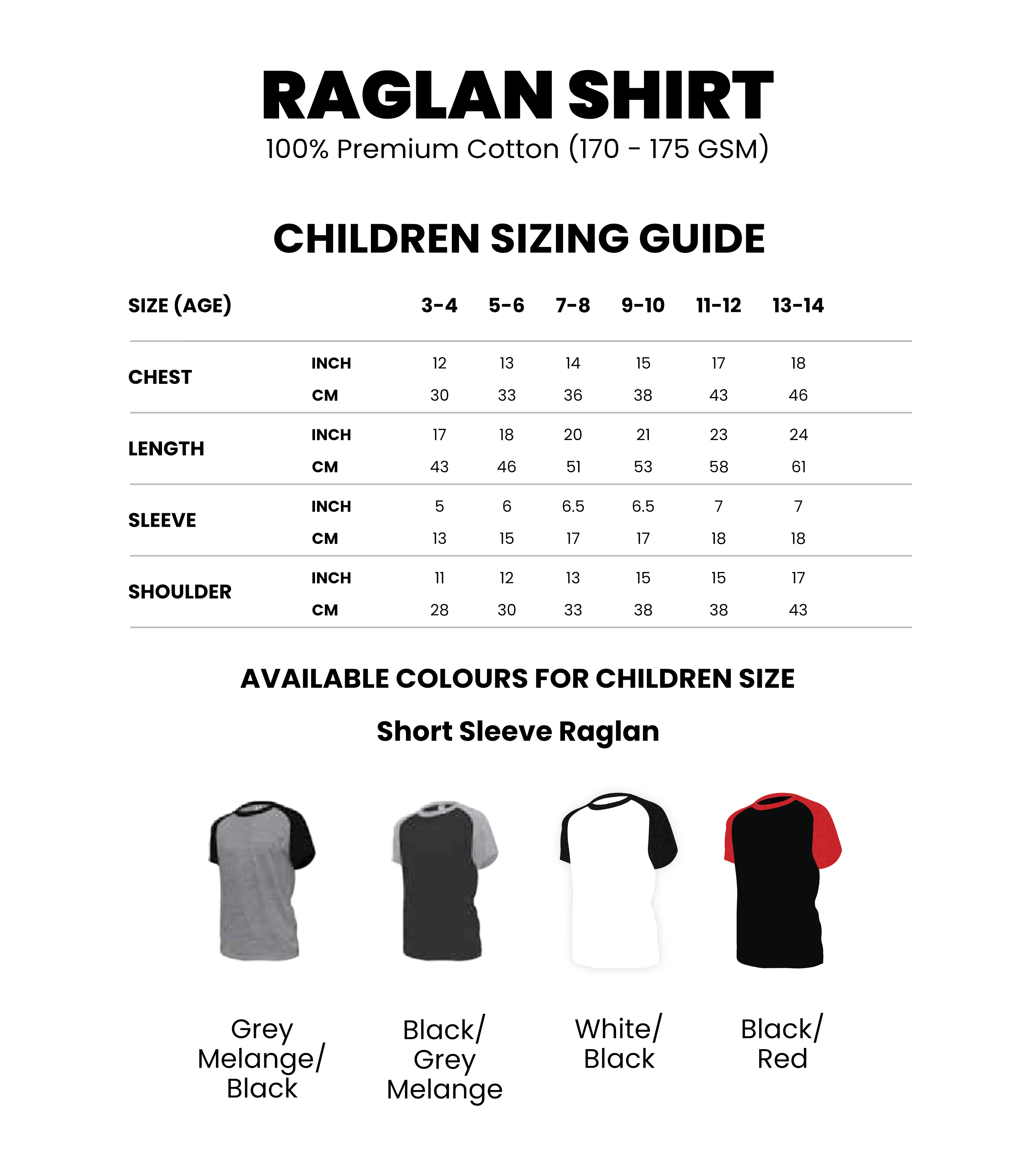 Raglan Shirt (Children Size)