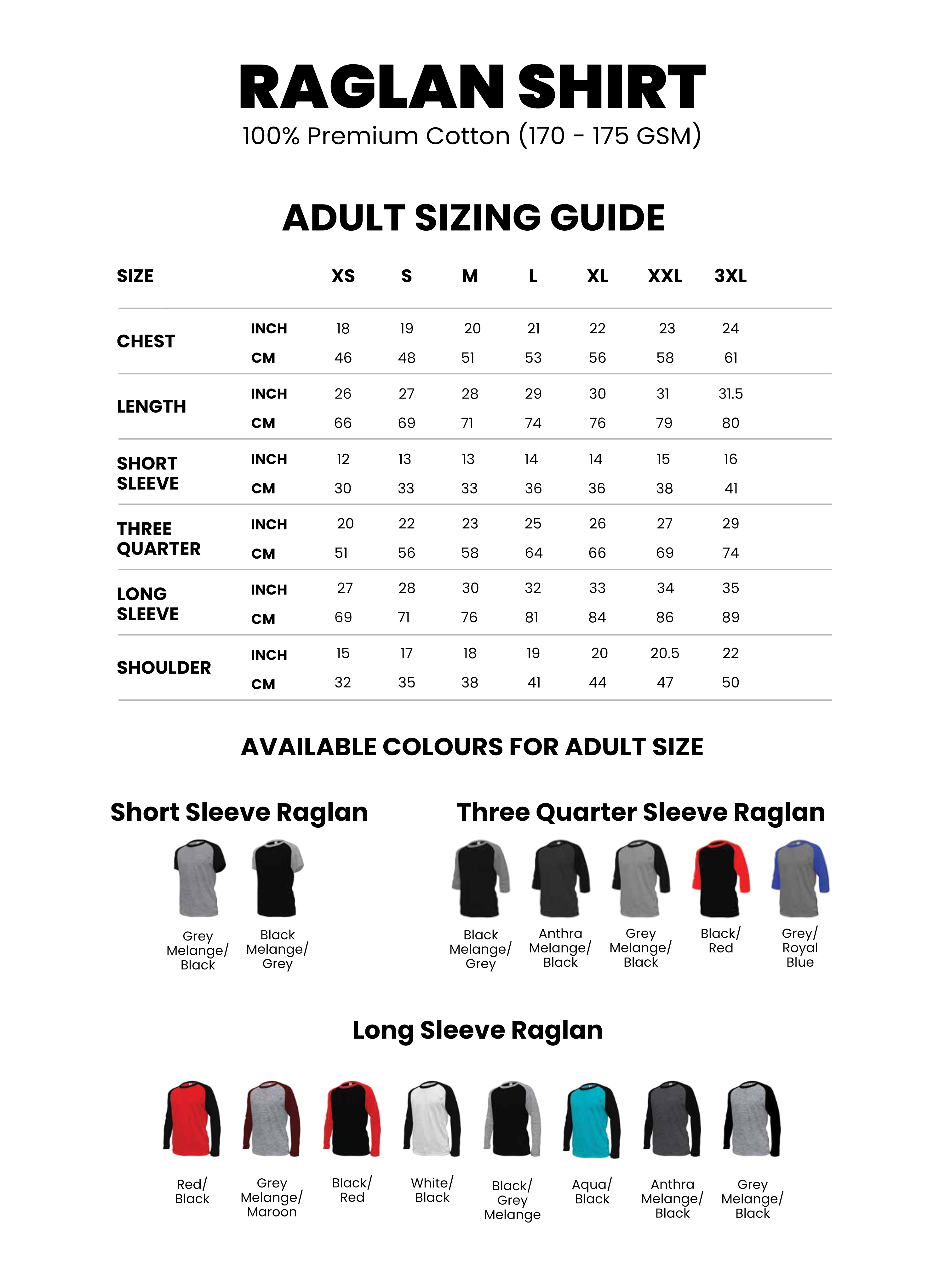 Raglan Shirt (Adult Size)