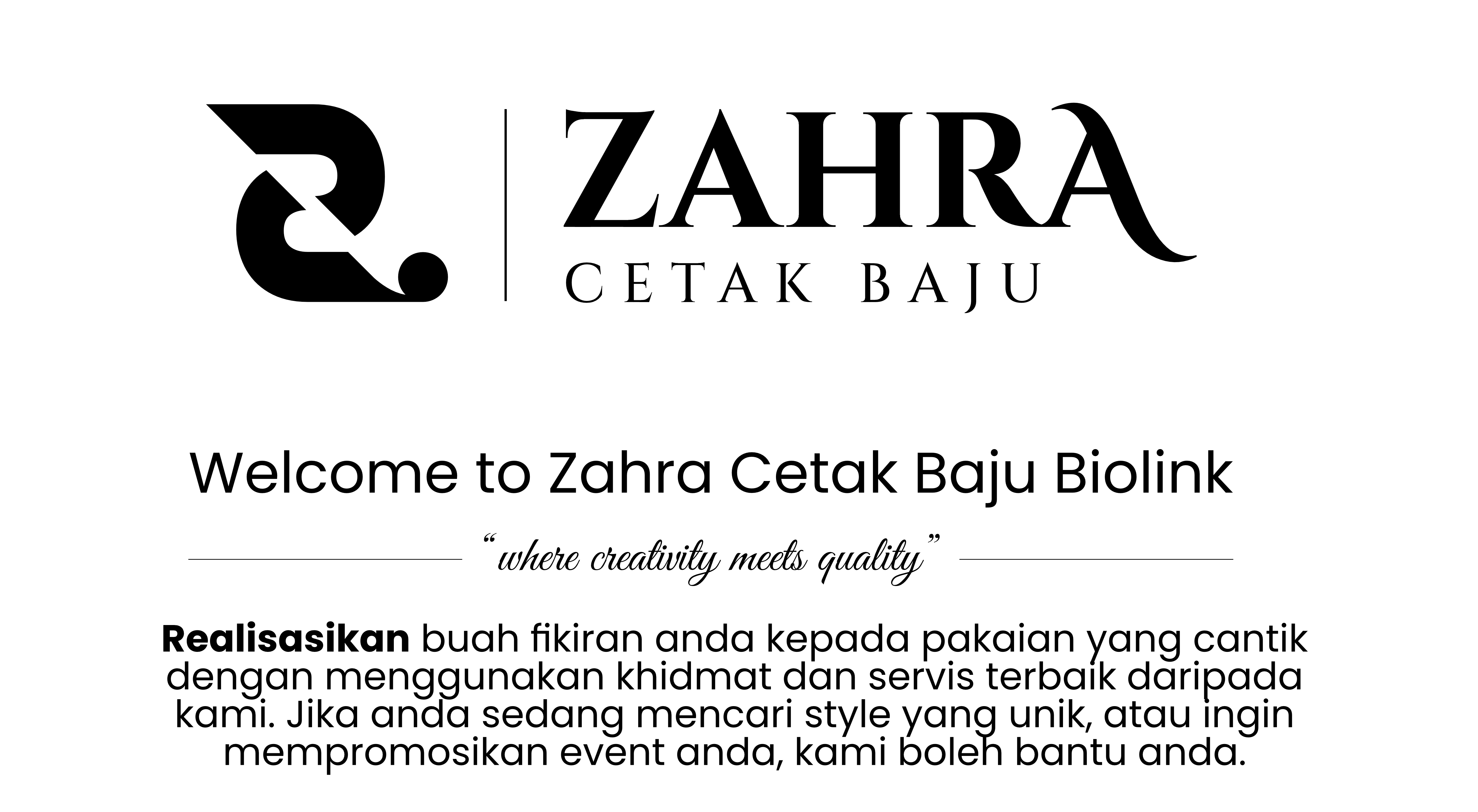 Zahra Cetak Baju Logo