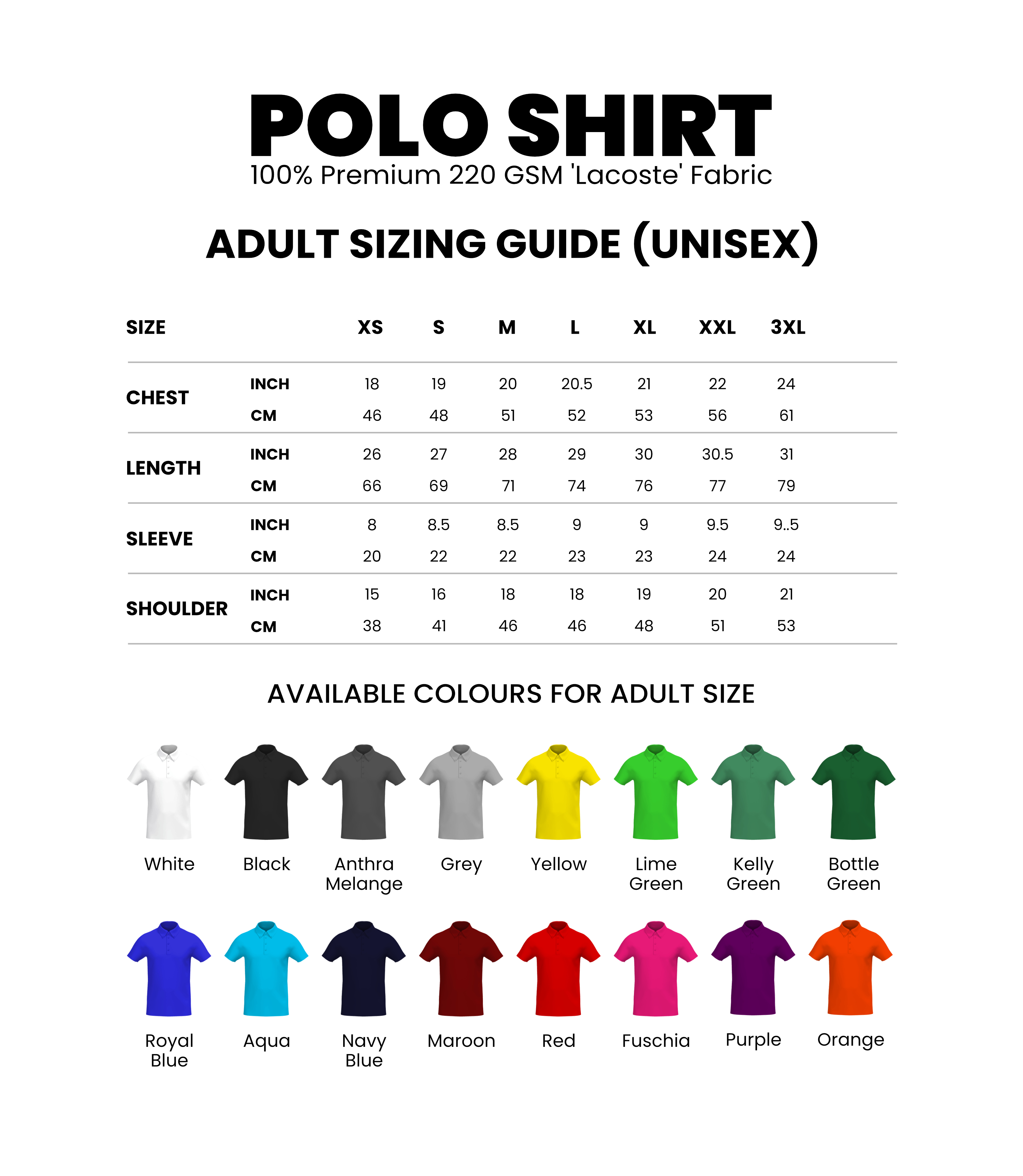 Lacoste Polo Sizes