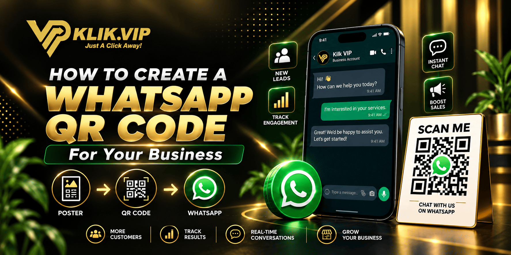 How to create and customise a WhatsApp QR code for business using Klik VIP