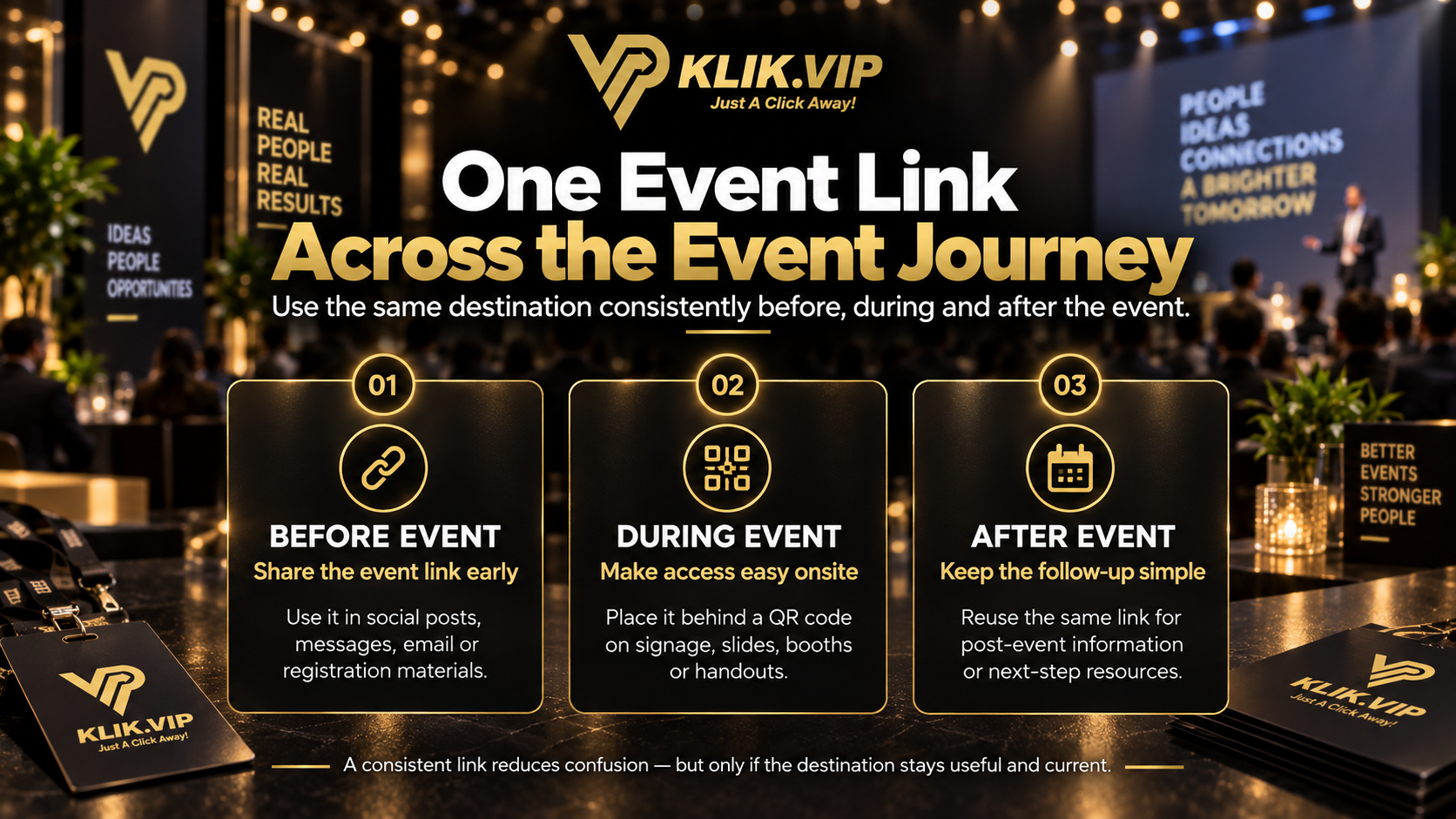Event link journey before during and after an event