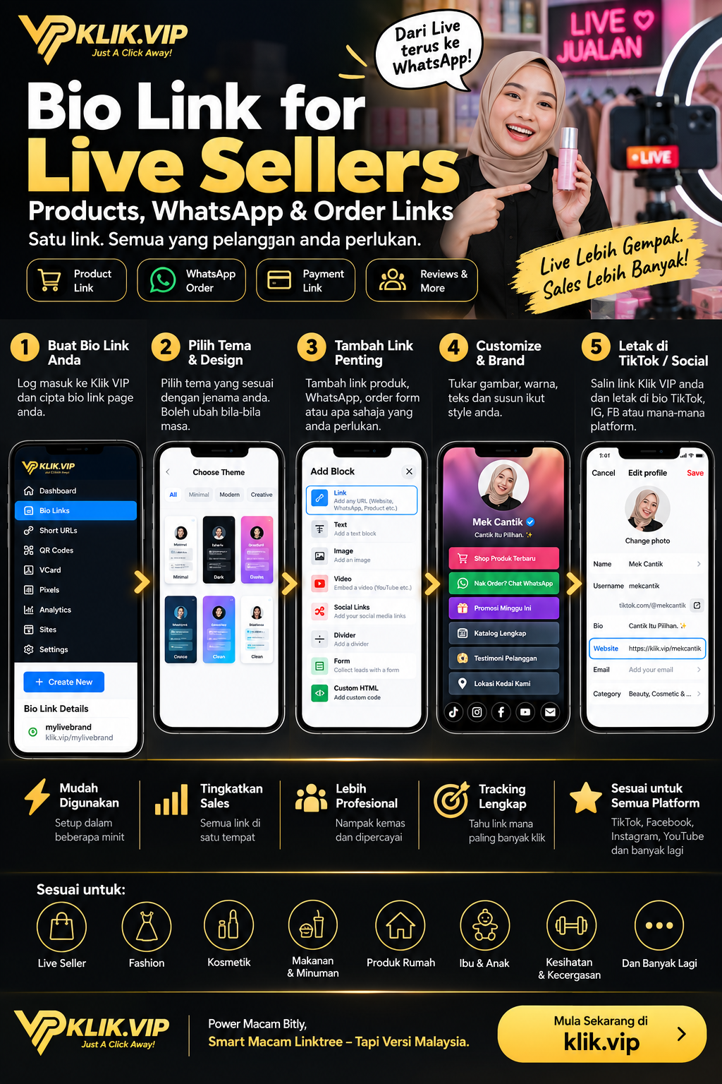 How to set up a Klik VIP Bio Link for live sellers